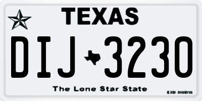 TX license plate DIJ3230