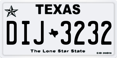 TX license plate DIJ3232
