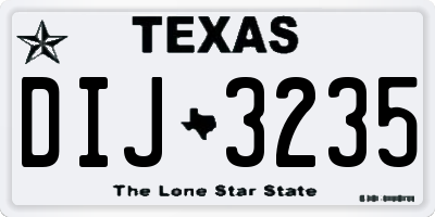 TX license plate DIJ3235