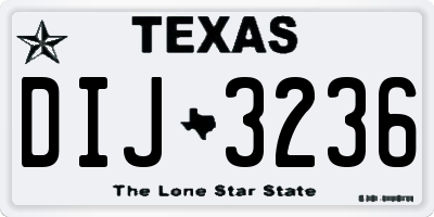 TX license plate DIJ3236