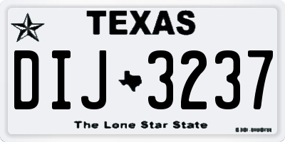 TX license plate DIJ3237