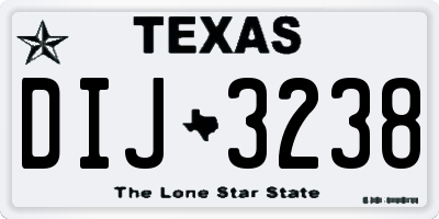 TX license plate DIJ3238