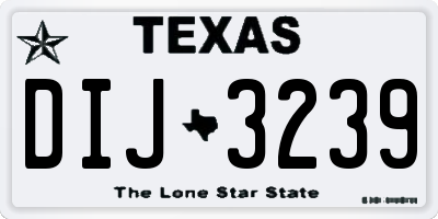 TX license plate DIJ3239