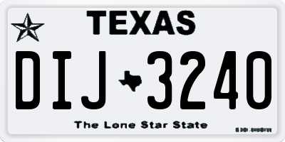 TX license plate DIJ3240