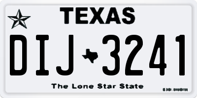 TX license plate DIJ3241