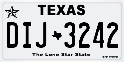 TX license plate DIJ3242