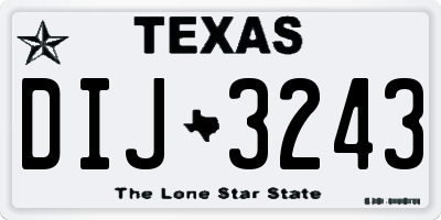 TX license plate DIJ3243