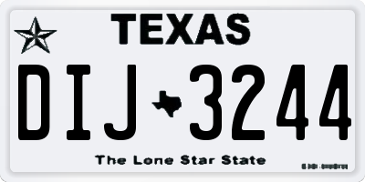 TX license plate DIJ3244