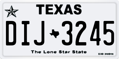 TX license plate DIJ3245