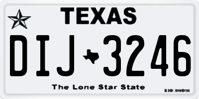 TX license plate DIJ3246