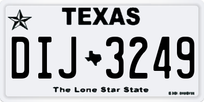TX license plate DIJ3249