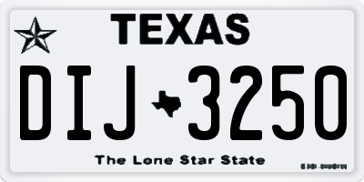 TX license plate DIJ3250