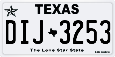 TX license plate DIJ3253