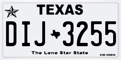 TX license plate DIJ3255