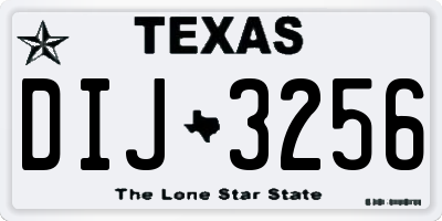 TX license plate DIJ3256
