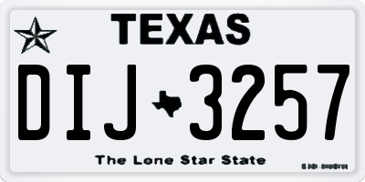 TX license plate DIJ3257