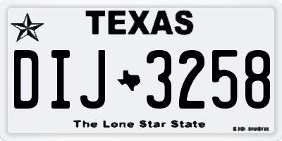 TX license plate DIJ3258