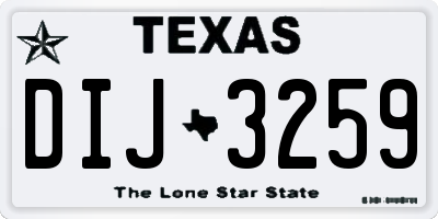 TX license plate DIJ3259