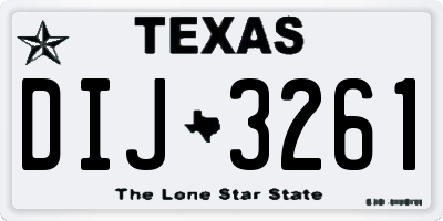 TX license plate DIJ3261