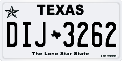 TX license plate DIJ3262