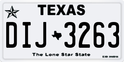 TX license plate DIJ3263