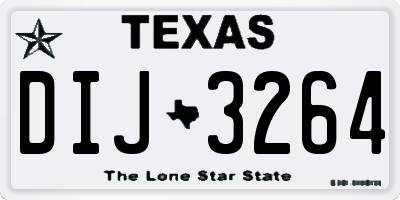 TX license plate DIJ3264