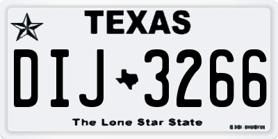 TX license plate DIJ3266