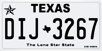 TX license plate DIJ3267