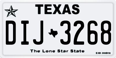 TX license plate DIJ3268