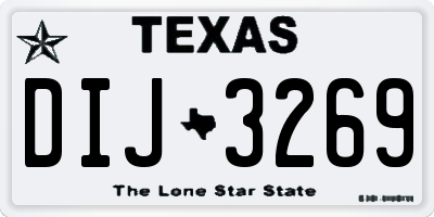 TX license plate DIJ3269