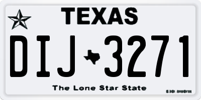 TX license plate DIJ3271