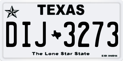 TX license plate DIJ3273