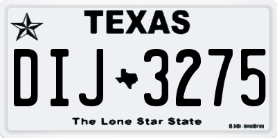 TX license plate DIJ3275