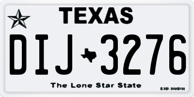 TX license plate DIJ3276