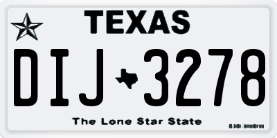 TX license plate DIJ3278