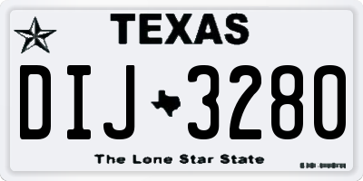TX license plate DIJ3280
