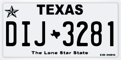 TX license plate DIJ3281