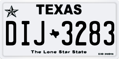 TX license plate DIJ3283