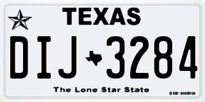 TX license plate DIJ3284