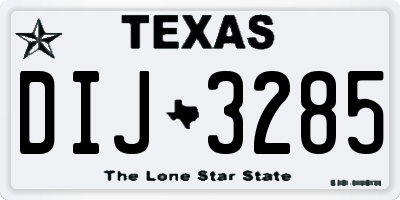 TX license plate DIJ3285