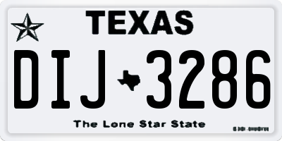 TX license plate DIJ3286