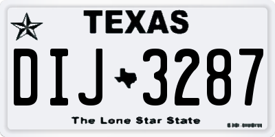 TX license plate DIJ3287