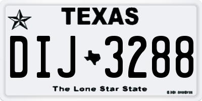 TX license plate DIJ3288