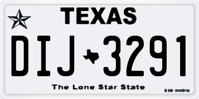 TX license plate DIJ3291