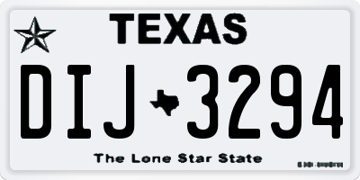 TX license plate DIJ3294
