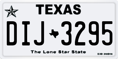 TX license plate DIJ3295