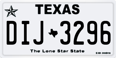 TX license plate DIJ3296