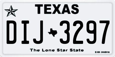 TX license plate DIJ3297