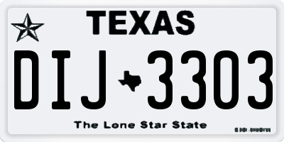 TX license plate DIJ3303