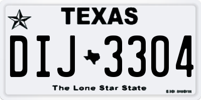 TX license plate DIJ3304